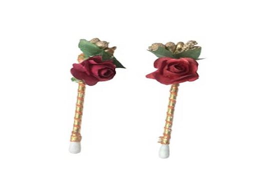 Pack of 6 Traditional Tilak Stick for Engagement/Tilak Function/Wedding/Designed by Decorative Material of Flower