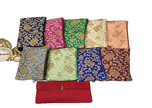 Zippered Potli Purse for Women, Return Gifts for Housewarming, for Ladies, Ethnic Potli Purse for Wedding - Pack of 6